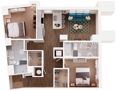 The Crown of Queen City Apartments in Charlotte, North Carolina B6 Floor Plan